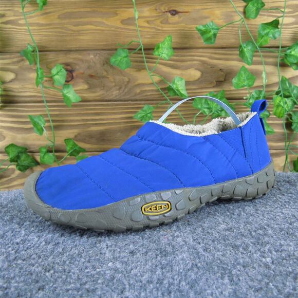 KEEN Boys Slippers Shoes Sz Y 5 Medium Slipper Blue Fabric Slip On - Picture 1 of 6